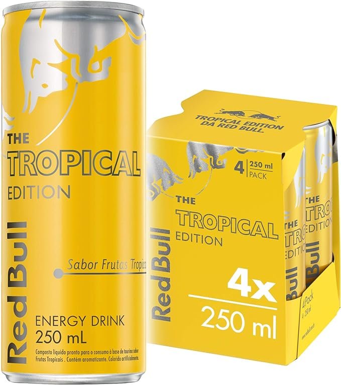 Pack de 4 Latas Energético Red Bull Tropical 250ml