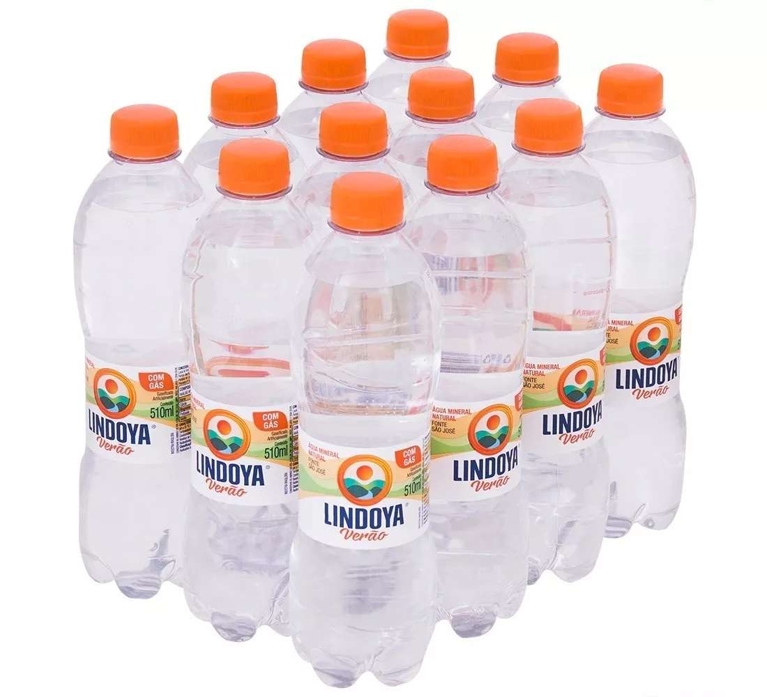 Água Mineral Lindoya Verão Com Gas Garrafa 510ml Fardo C/12u