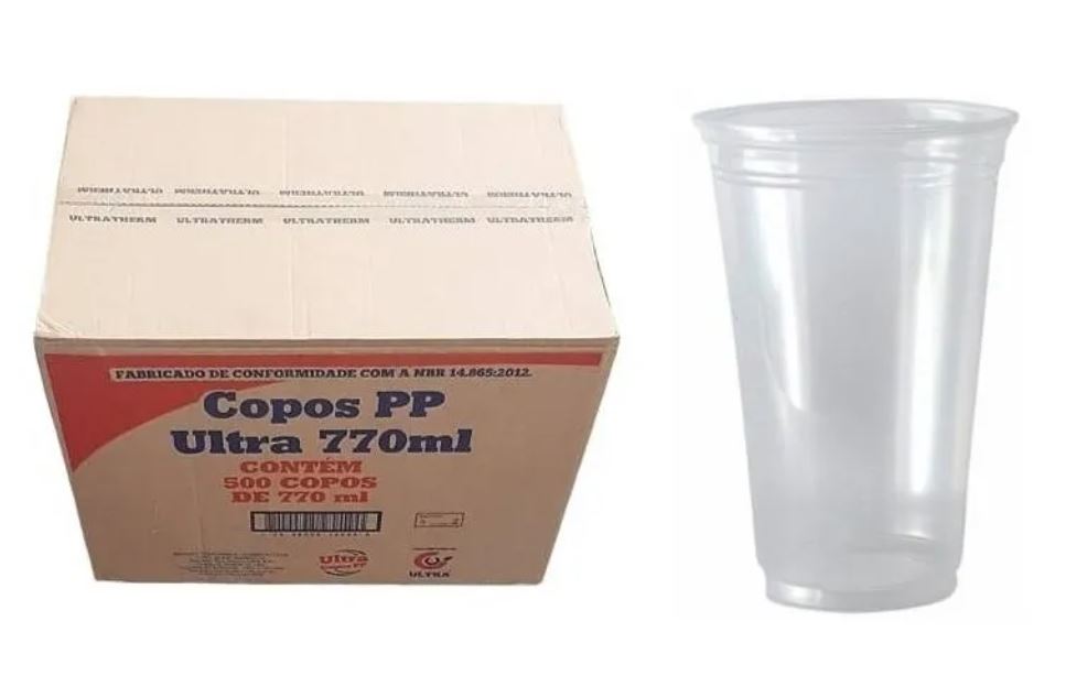 COPO 770 ML ULTRA - CAIXA COM 500 UNIDADES - TRANSPARENTE